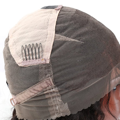 10A Brazilian Loose Deep Full Lace Wigs 130% Density Virgin Human Hair Wig for Black Women Natural Color 16Inch