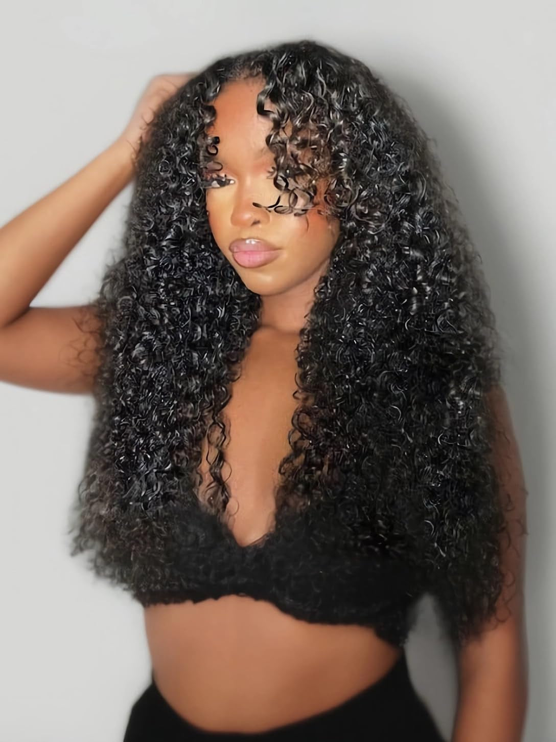 12A Bye Bye Knots Glueless Wig Kinky Curly 7X5 Pre Cut Lace Front Wigs Invisible Knots Virgin Human Hair HD Lace Frontal Pre Bleached Wig 180% Density 26 Inch