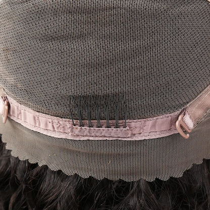 10A Brazilian Loose Deep Full Lace Wigs 130% Density Virgin Human Hair Wig for Black Women Natural Color 16Inch