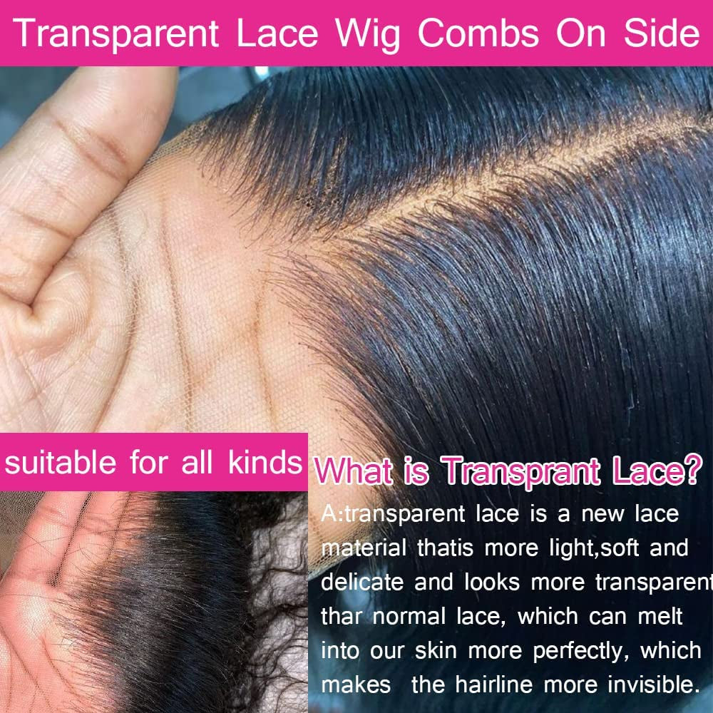 13X6 Deep Wave Lace Front Wigs Human Hair Pre Plucked Frontal Curly Wig Wet N Wavy Natural Hairline with Baby Hair 200% Density HD Lace Front Wigs Human Hair 24 Inch