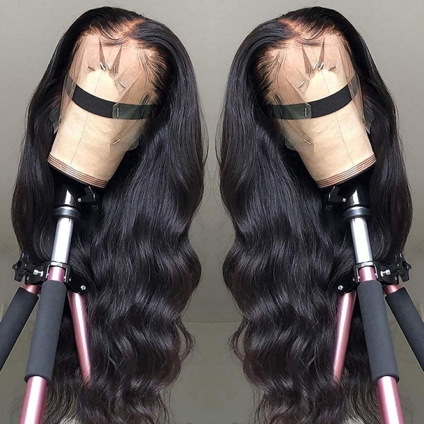 13X4 Body Wave Lace Front Wigs Human Hair Wigs for Black Women 24 Inch Pre Plucked Bleached Knots with Baby Hair 150% Density 10A Unprocessed Virgin Human Hair Wigs Natural Color Body Wave Wigs