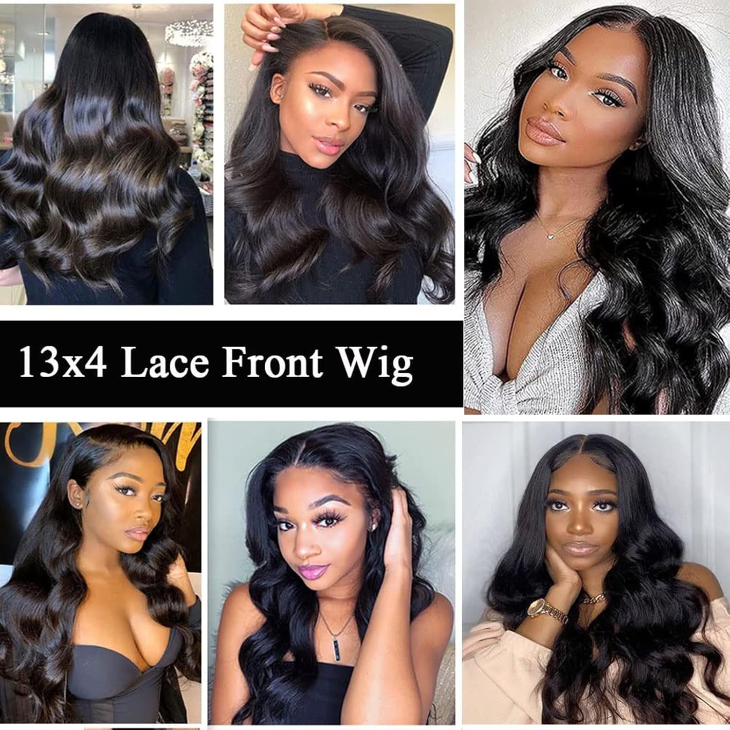 13X4 Body Wave Lace Front Wigs Human Hair Wigs for Black Women 24 Inch Pre Plucked Bleached Knots with Baby Hair 150% Density 10A Unprocessed Virgin Human Hair Wigs Natural Color Body Wave Wigs