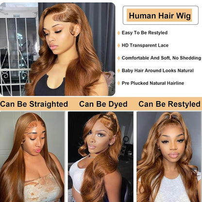 26 Inch Body Wave Lace Front Wig Human Hair 5X5 HD Lace Front Curly Human Hair Wig Pre Plucked Brazilian 180 Density Glueless Frontal Wigs for Black Women