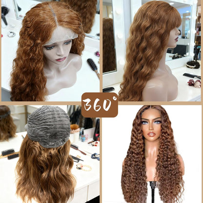 20 Inch Brown Wig Human Hair 5X5 Deep Wave Lace Front Wigs Human Hair Pre Plucked HD Transparent Lace Frontal Wigs for Black Women 30 Colored Wig