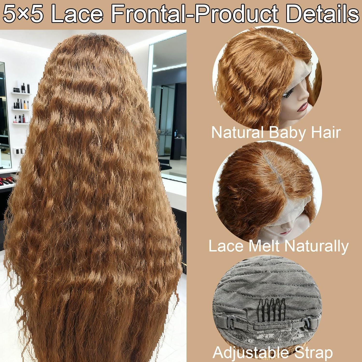 20 Inch Brown Wig Human Hair 5X5 Deep Wave Lace Front Wigs Human Hair Pre Plucked HD Transparent Lace Frontal Wigs for Black Women 30 Colored Wig