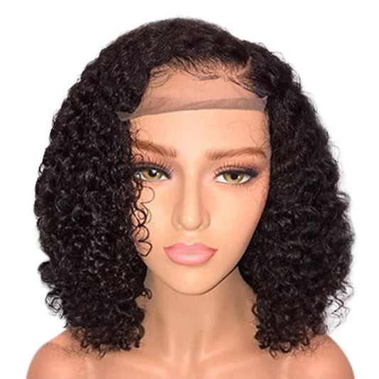 13X6 Bob Wig Human Hair 13X6 Lace Front Wigs Human Hair HD Lace Short Bob Wigs Curly Wigs for Black Women Pre Plucked with Baby Hair(8 Inch)