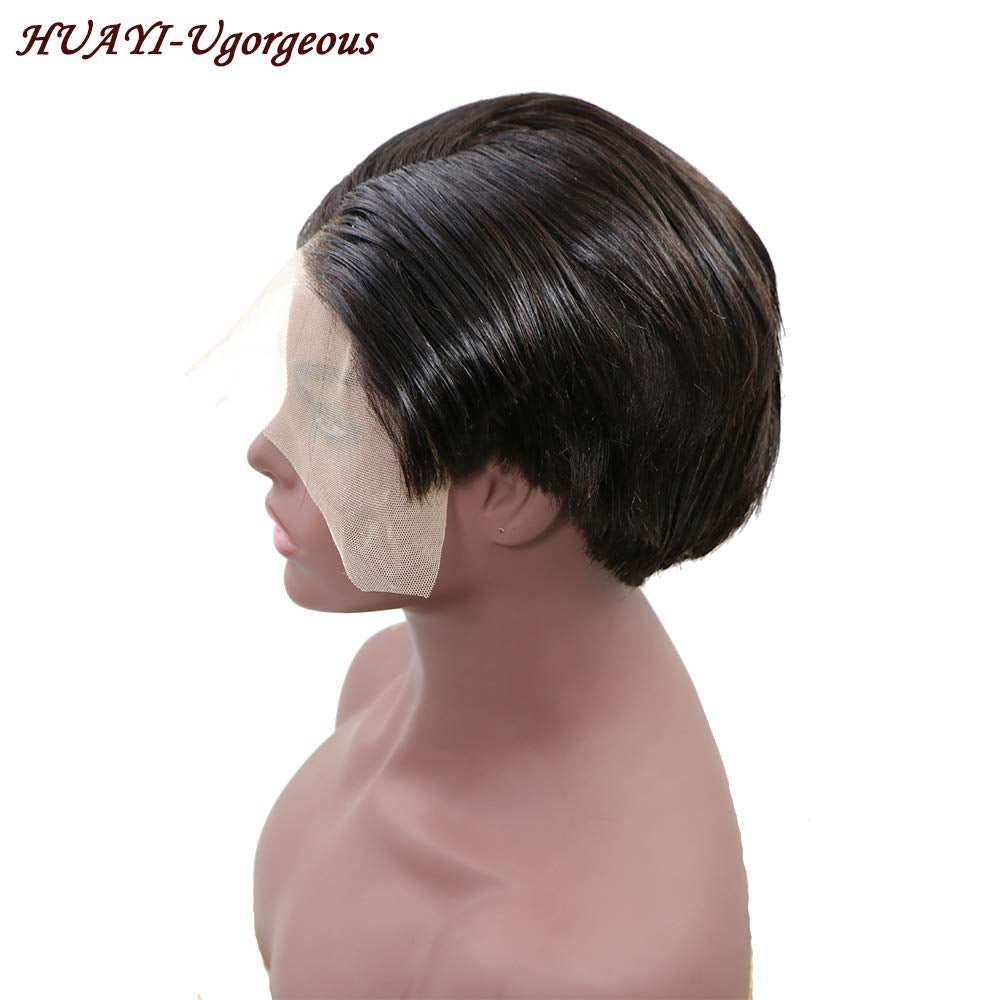 2024 Fashion Short 13X6 Front Lace Wigs Natural Black Short Wigs Top 10A Quality Human Hair Wigs Short Cut for Black Women