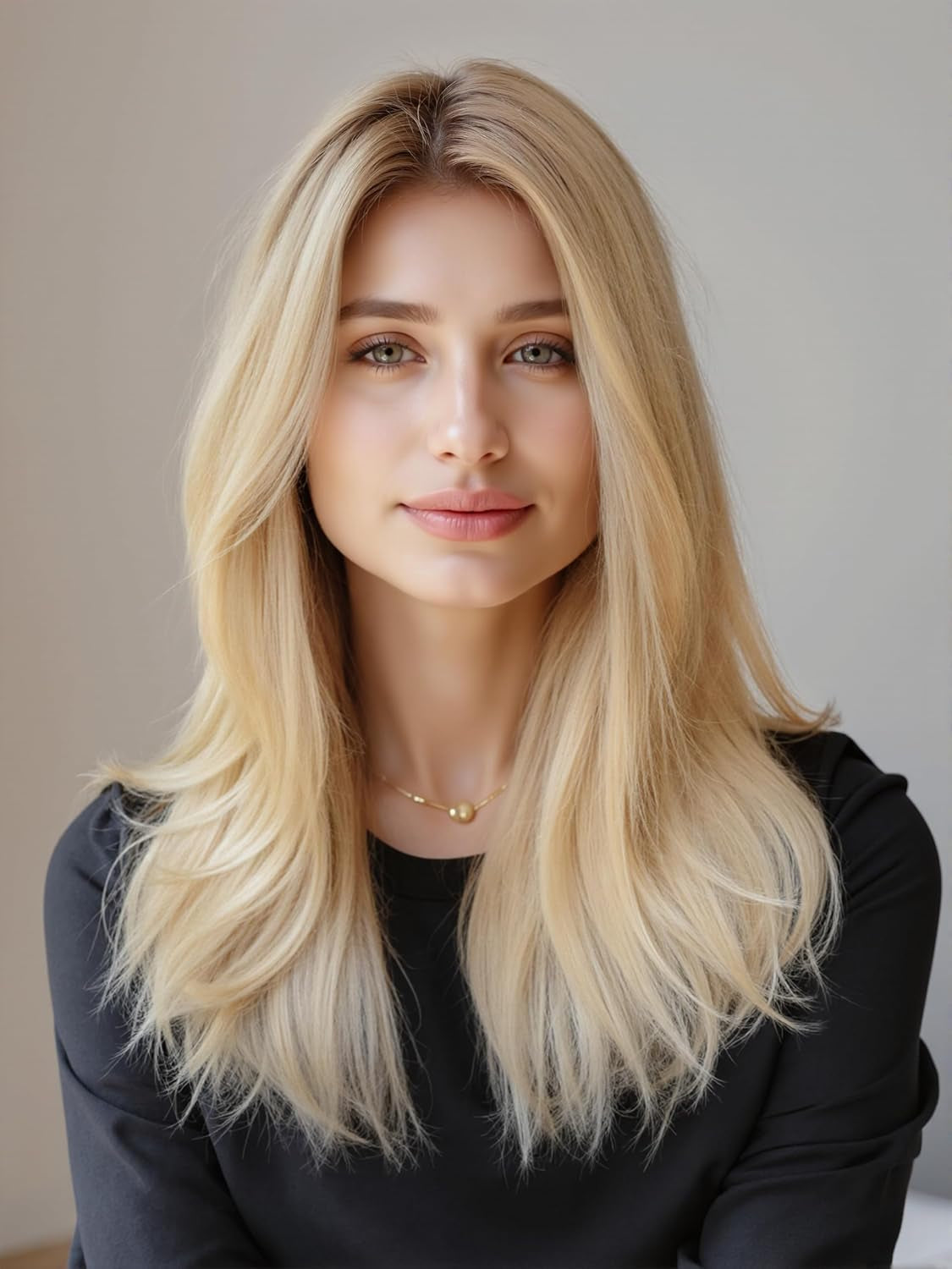 13 * 4 HD Glueless Human Hair Ombre Light Blonde Lace Front Wigs for White Women Straight Wig Pre Plucked 180% Density Transparent (22Inch)