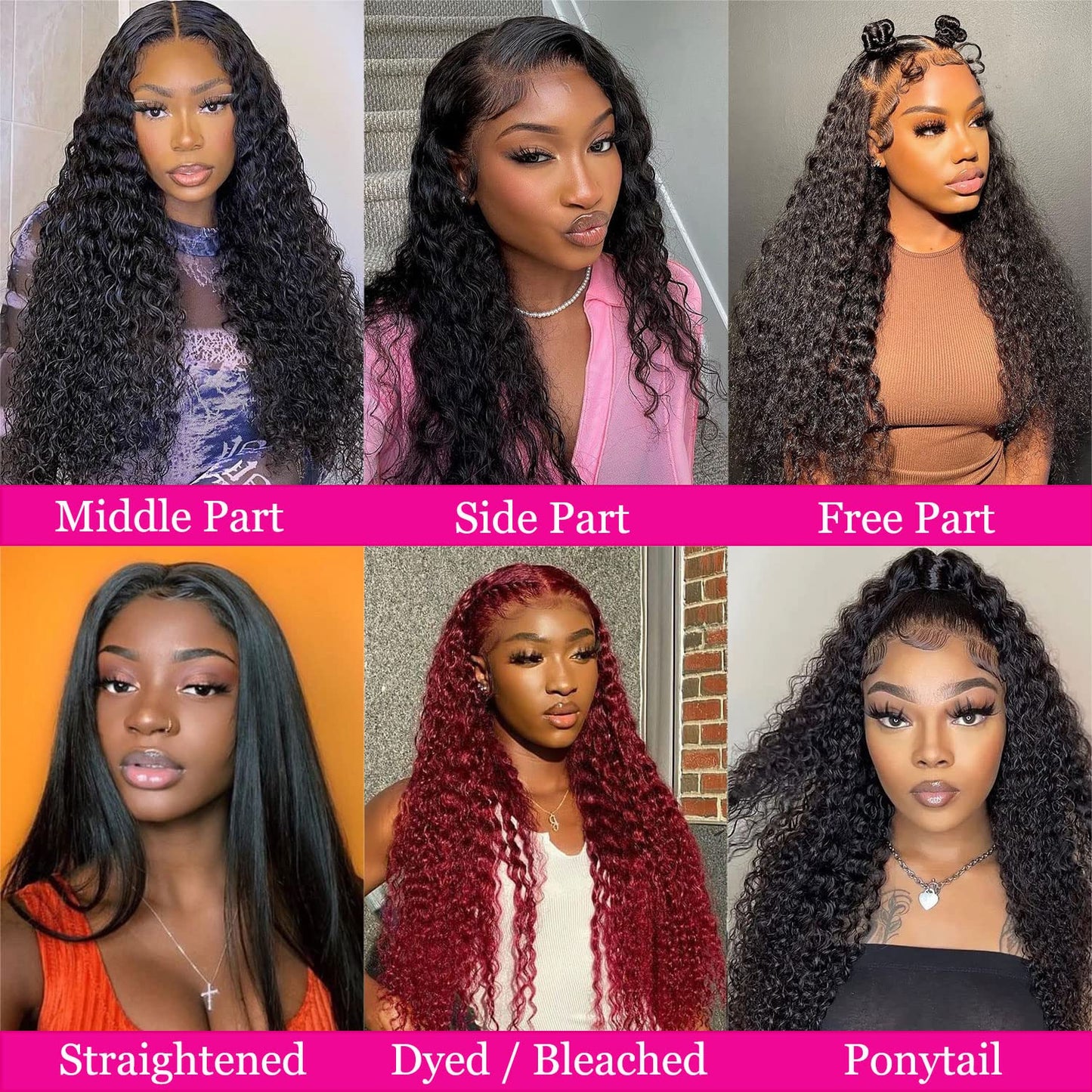 13X6 Deep Wave Lace Front Wigs Human Hair Pre Plucked Frontal Curly Wig Wet N Wavy Natural Hairline with Baby Hair 200% Density HD Lace Front Wigs Human Hair 24 Inch