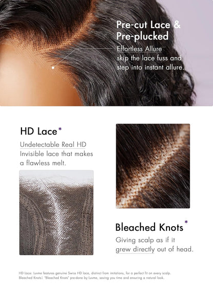 12'' Glueless HD Curly Wig Human Hair Pre Cut Lace Wig, Real HD Lace Short Curly Bob Wigs 180 Density Human Hair Pre Plucked Bleached Knots Pre Cut