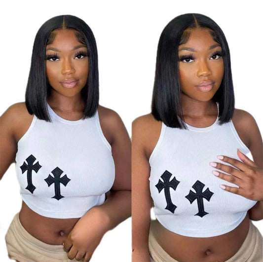 14 Inch Bob Wig Human Hair Lace Front Wigs Pre Plucked 4X4 HD Lace Closure Bob Wigs Glueless Middles Part Short Straight Wig for Women Natural Black Beginner Friendly