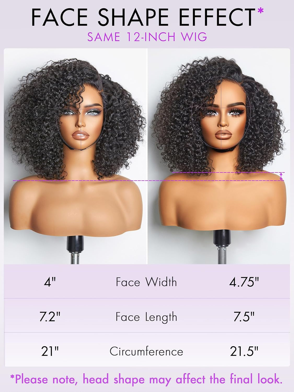 12'' Glueless HD Curly Wig Human Hair Pre Cut Lace Wig, Real HD Lace Short Curly Bob Wigs 180 Density Human Hair Pre Plucked Bleached Knots Pre Cut