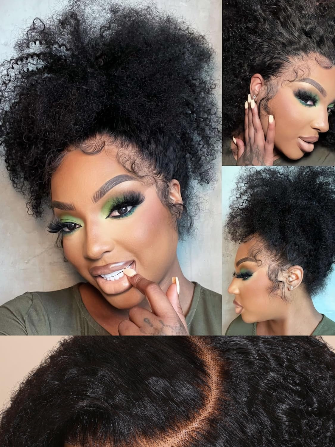 12A Bye Bye Knots Glueless Wig Kinky Curly 7X5 Pre Cut Lace Front Wigs Invisible Knots Virgin Human Hair HD Lace Frontal Pre Bleached Wig 180% Density 26 Inch