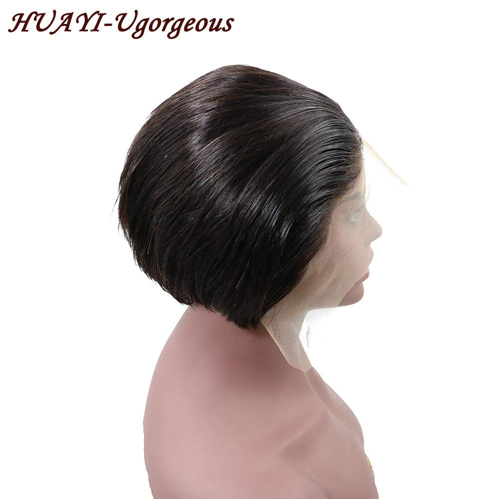 2024 Fashion Short 13X6 Front Lace Wigs Natural Black Short Wigs Top 10A Quality Human Hair Wigs Short Cut for Black Women
