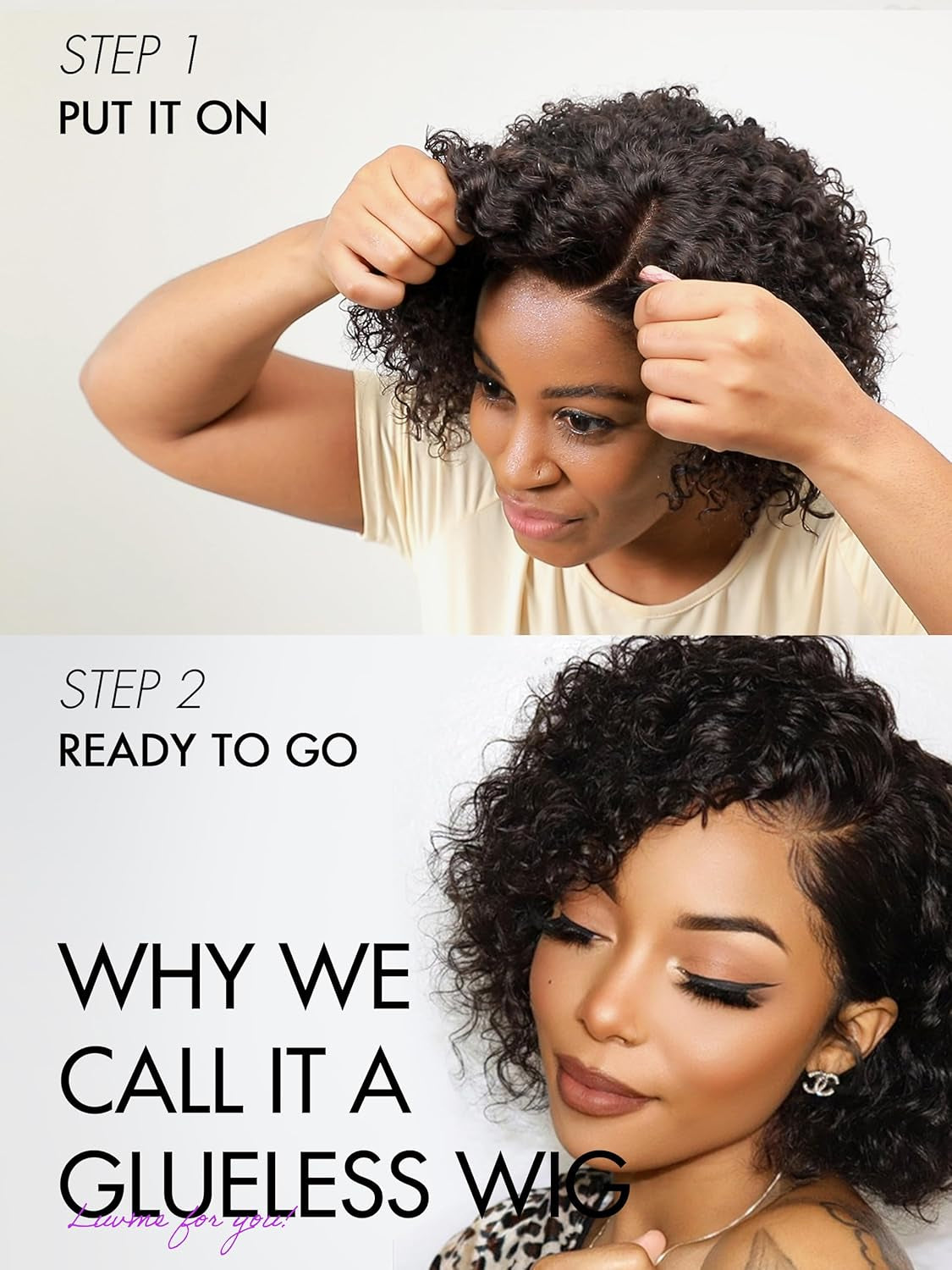 12'' Glueless HD Curly Wig Human Hair Pre Cut Lace Wig, Real HD Lace Short Curly Bob Wigs 180 Density Human Hair Pre Plucked Bleached Knots Pre Cut