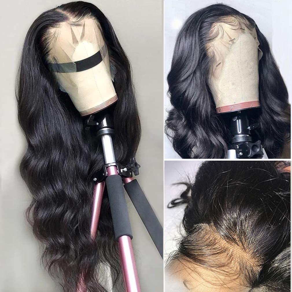 13X4 Lace Frontal Wigs Human Hair Body Wave 100% Unprocessed Brazilian Virgin Human Hair Wigs for Black Women 200% Density (20 Inch)