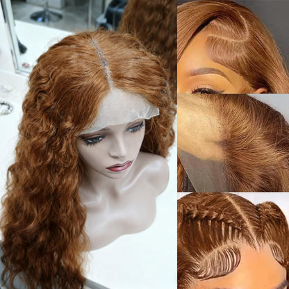 20 Inch Brown Wig Human Hair 5X5 Deep Wave Lace Front Wigs Human Hair Pre Plucked HD Transparent Lace Frontal Wigs for Black Women 30 Colored Wig